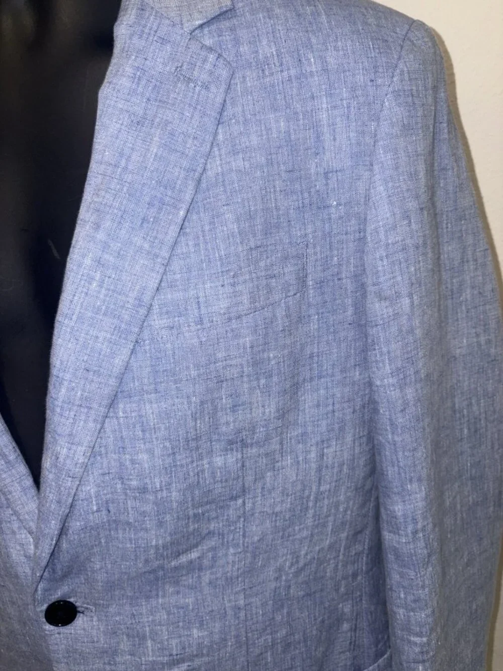 Banana Republic Blue Sport Coat Jacket Men 40 R Slim Fit 100 % Linen Blazer